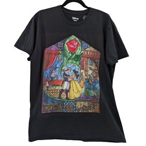 Beauty and the Beast Stained Glass Tee Fairycore Disneycore Romantic Vintage SzL